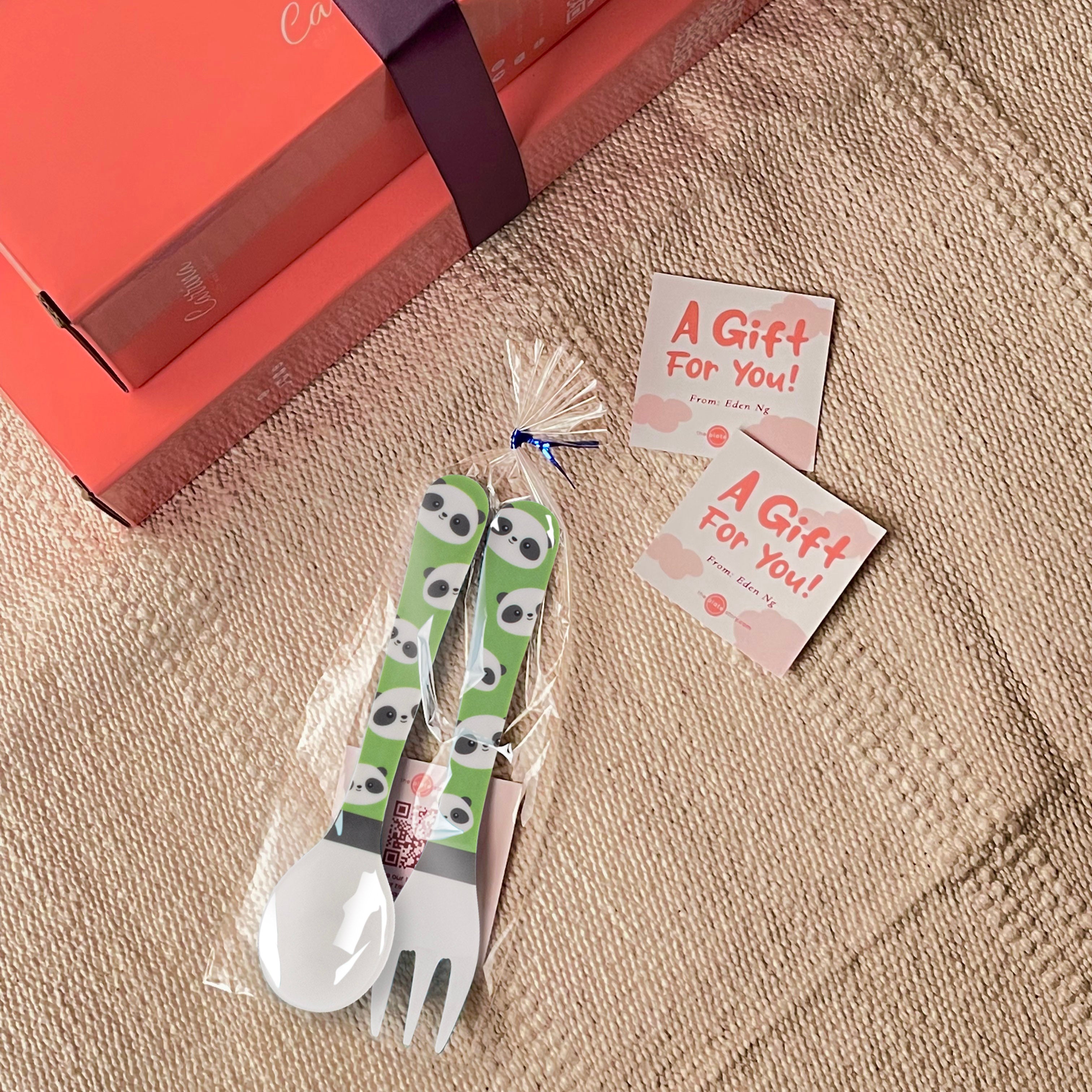 2 Pcs Kid’s Cutlery Set Panda The Plate Story