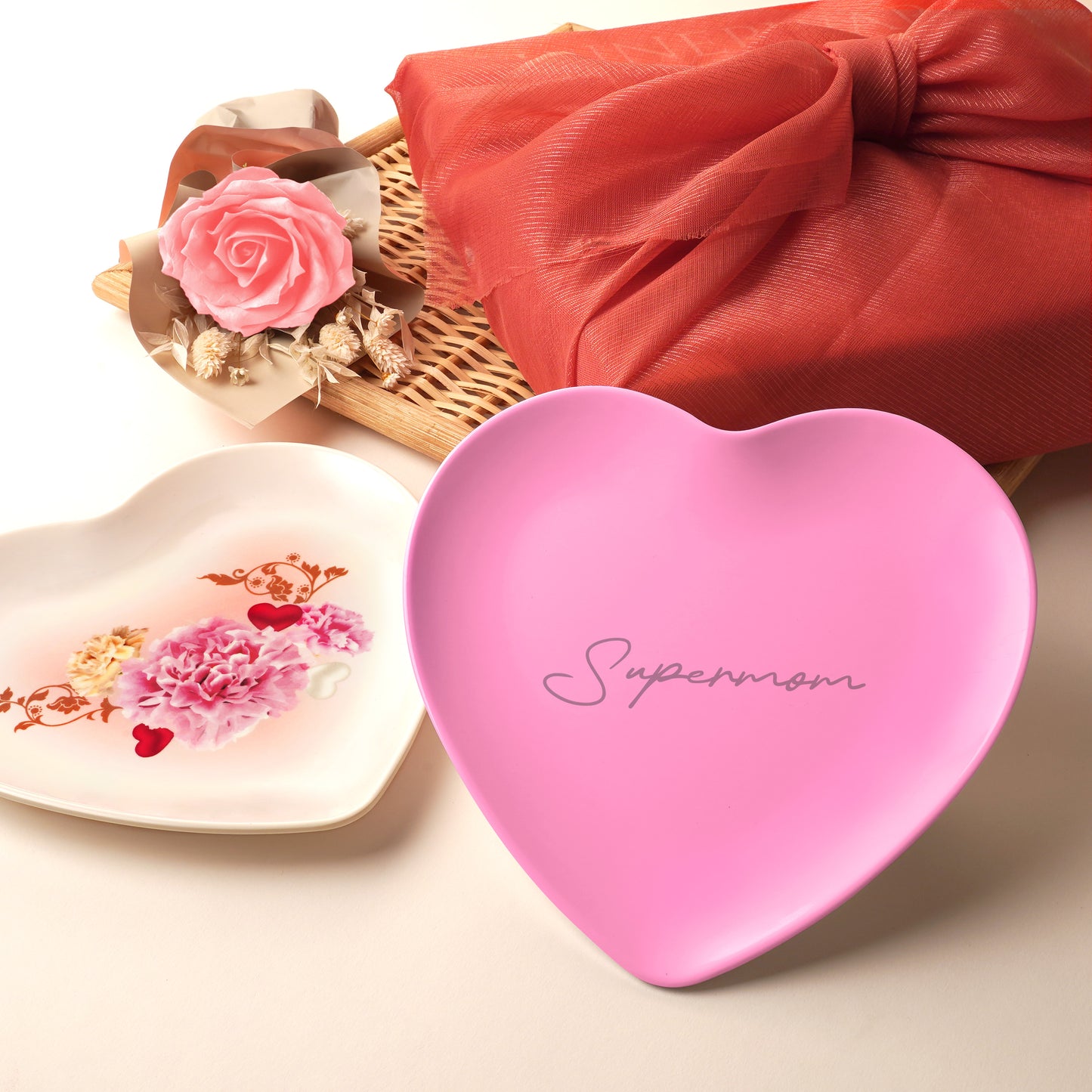 2 Pcs Personalised Mother's Day Carnation Gift Set - Pink
