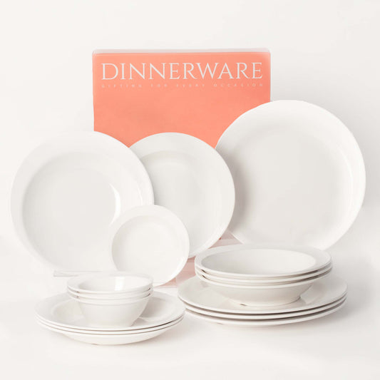The Plate Story - 16 Pcs Jewel White Dining Set - Jewel