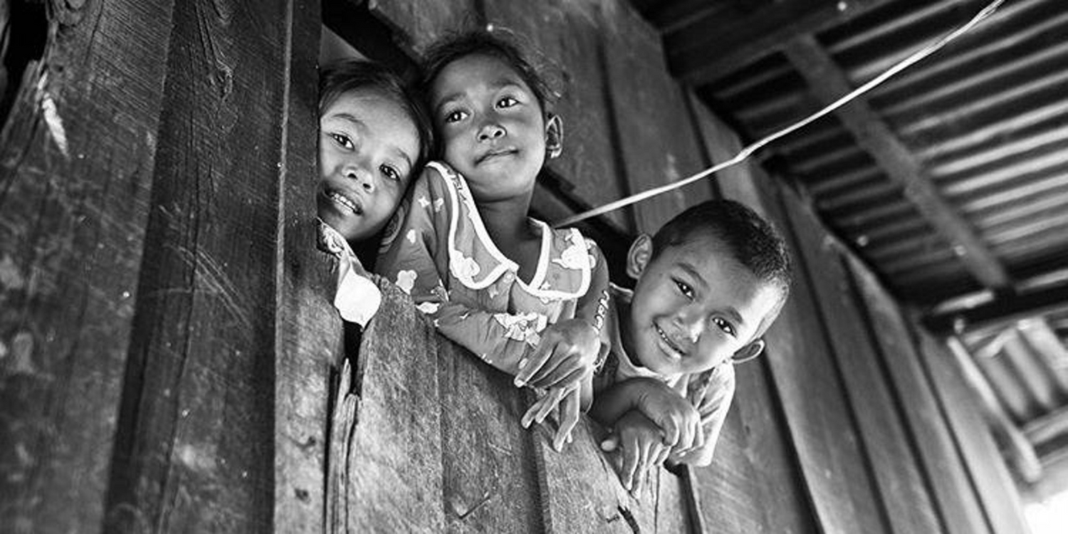 Kids Happy Faces in Black And White with The Plate Story Doing Good Campaign
