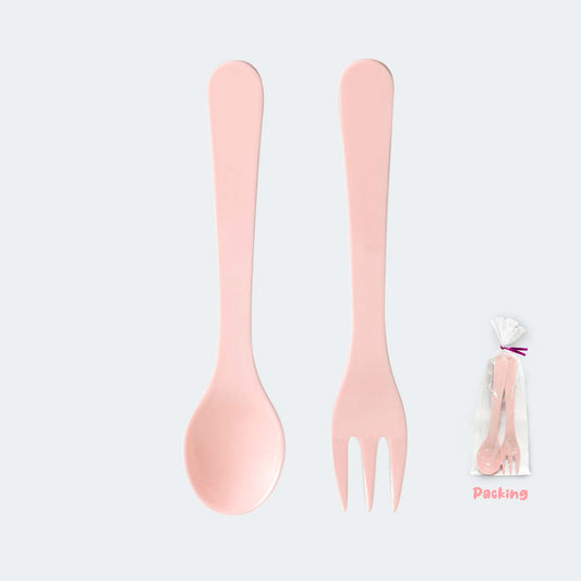 The Plate Story - 2 Pcs Kid’s Cutlery Set – Pink