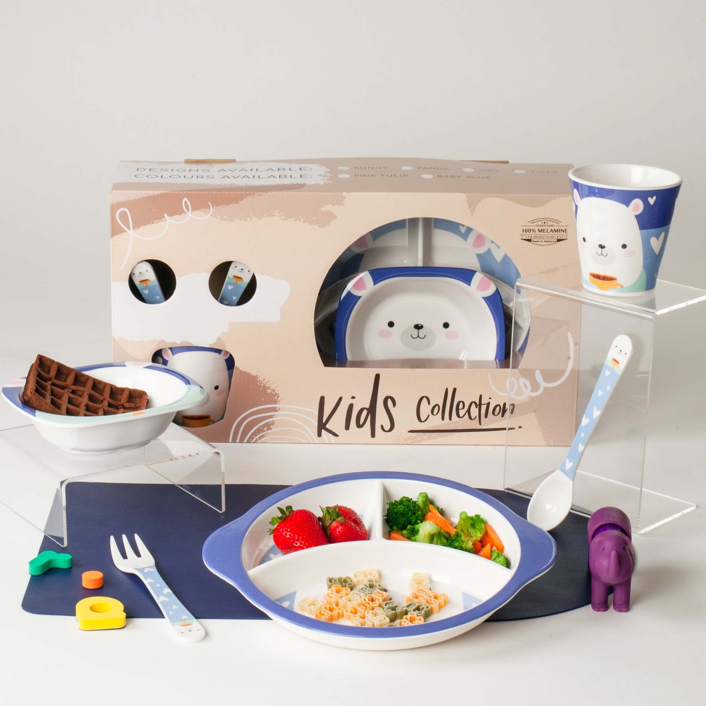 The Plate Story - 5 Pcs Personalised Children Dinner Gift Set - Bunny