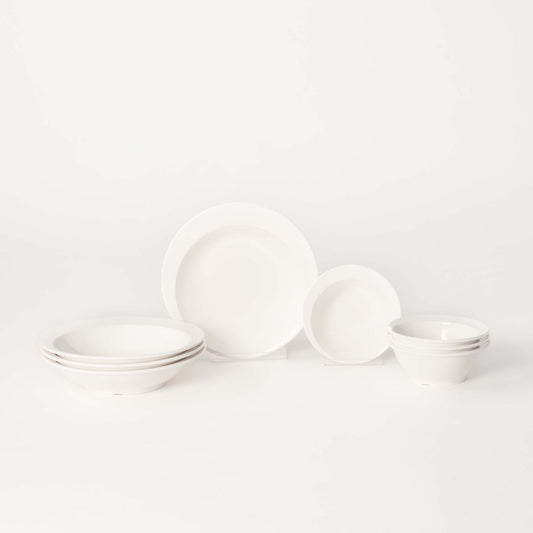 The Plate Story - 8 Pcs Jewel Serving Bowl Set - Jewel White