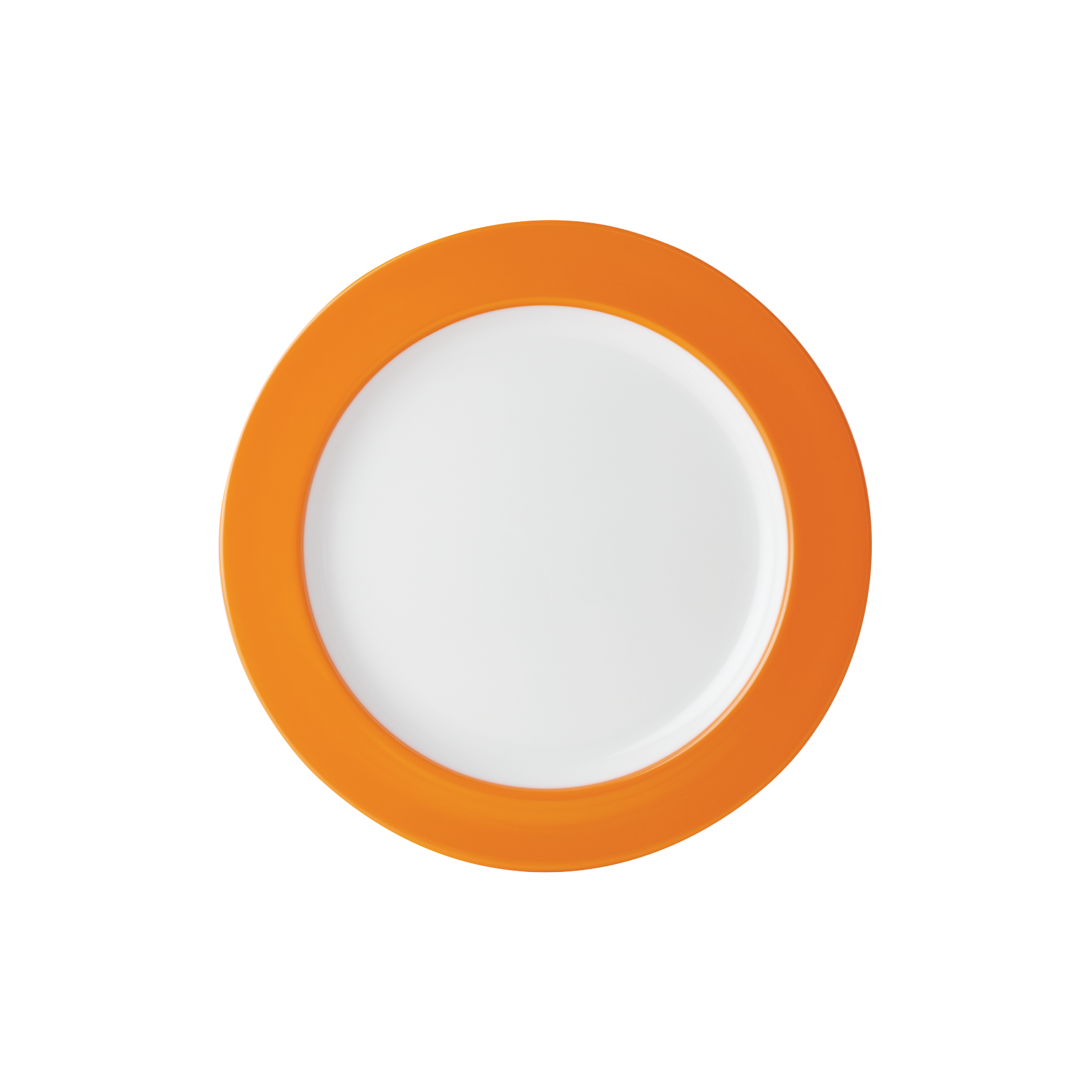 Dual Tone Wide Rim Round Side Plate 8.5" Carrot Orange