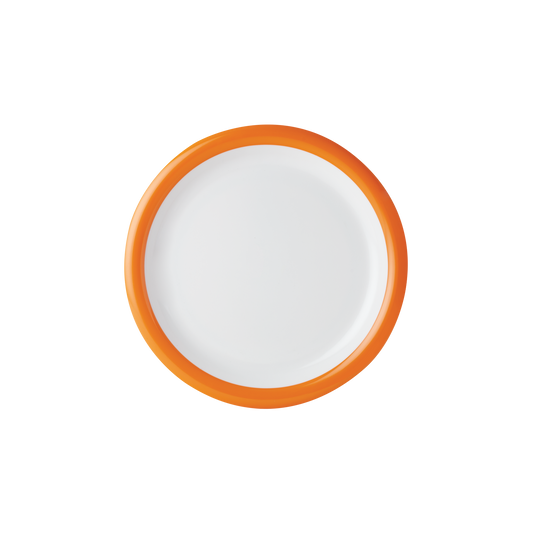 Dual Tone Thin Rim Round Side Plate 8" Carrot Orange