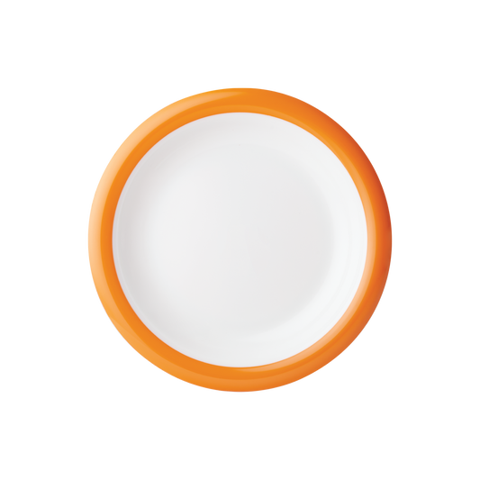 Dual Tone Thin Rim Round Soup Plate 9.5" Carrot Orange