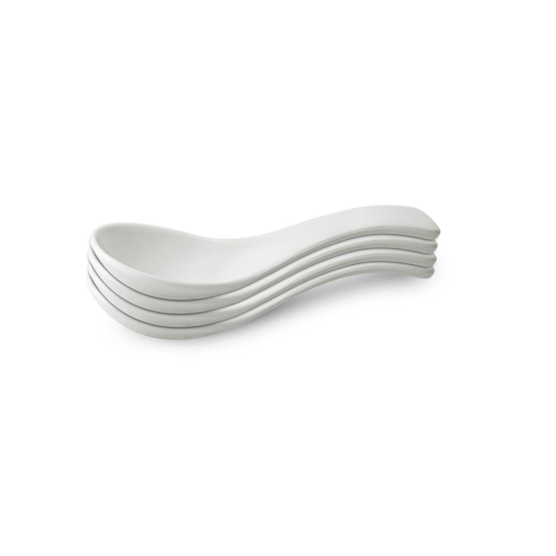 The Plate Story - Soup Spoon Ceramic White  5.75” (Set of 4)