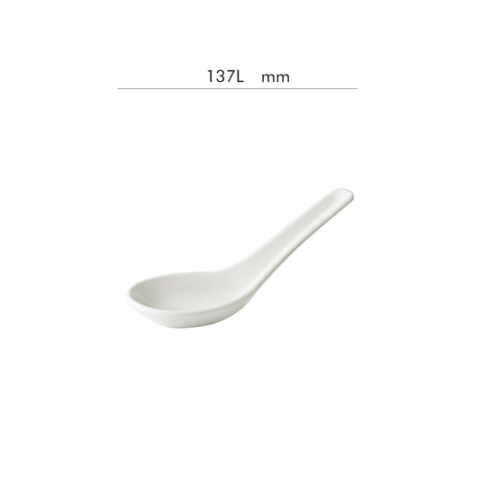 The Plate Story - Soup Spoon Ceramic White 5.5”