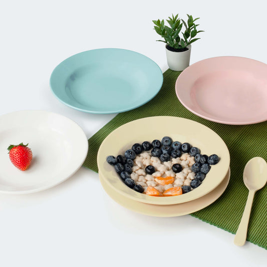 4 Pcs Children Soup Plate Set - Mixed Colours