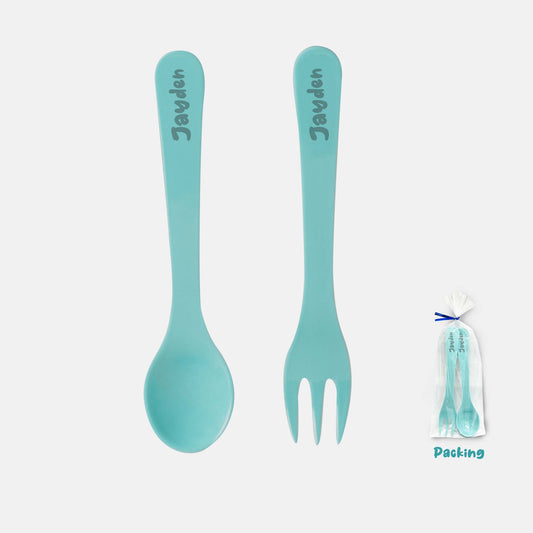 The Plate Story Blue 2 Pcs Personalised Cutlery Set