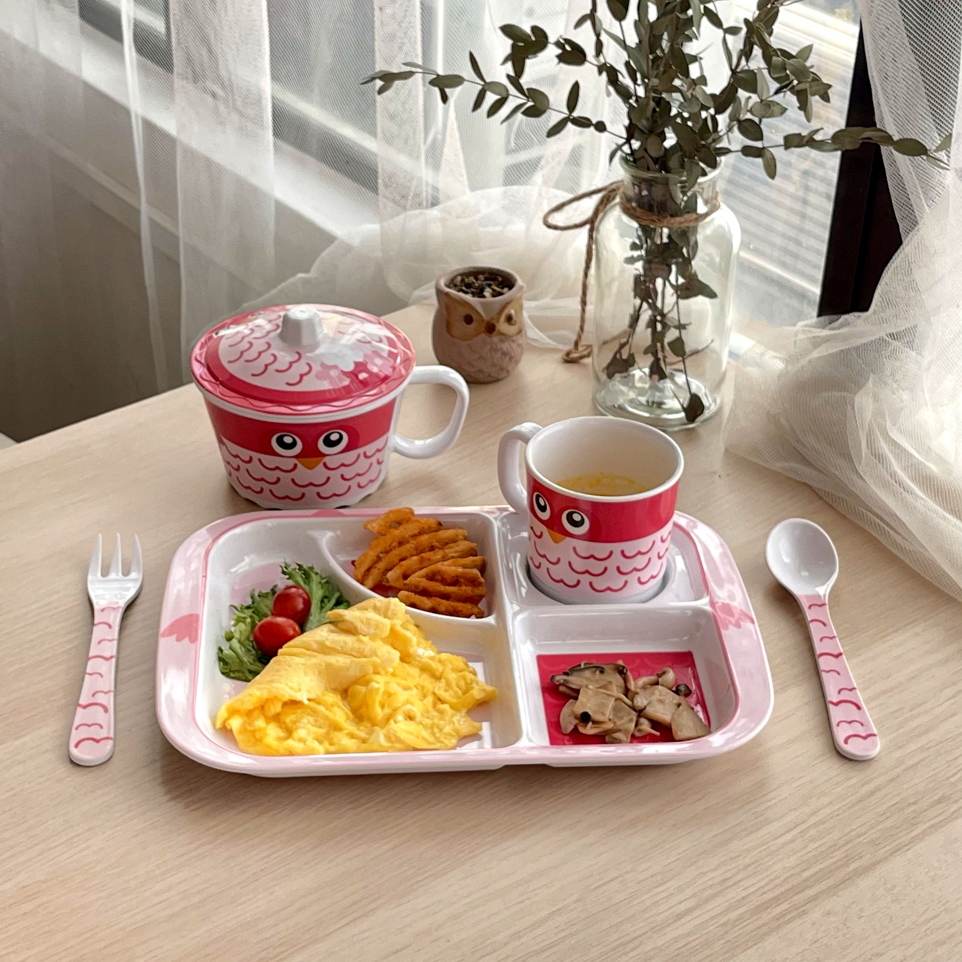 The Plate Story - Children Melamine Cup 3” - Owl (Set of 1)