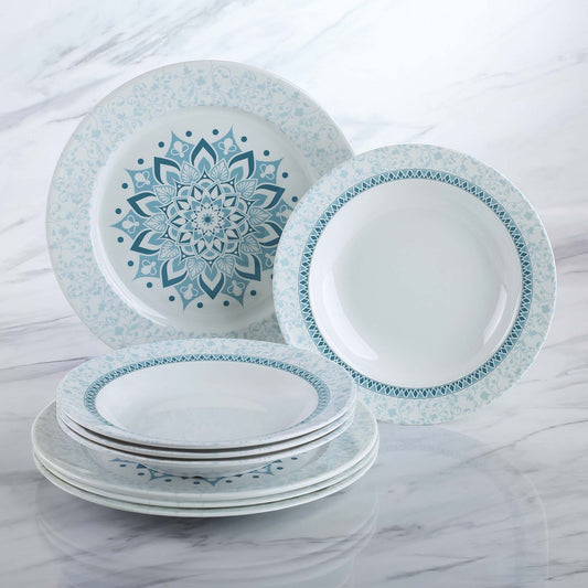 The Plate Story - Raya Collection Plate - Rim Round Noel Blue (Set of 8)