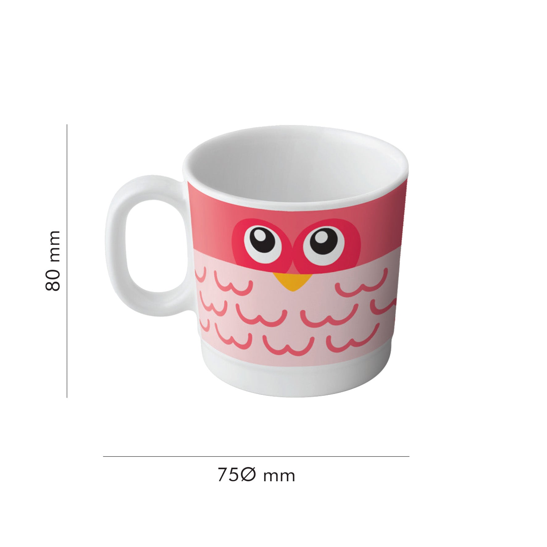 The Plate Story - Children Melamine Cup 3” - Owl (Set of 1)