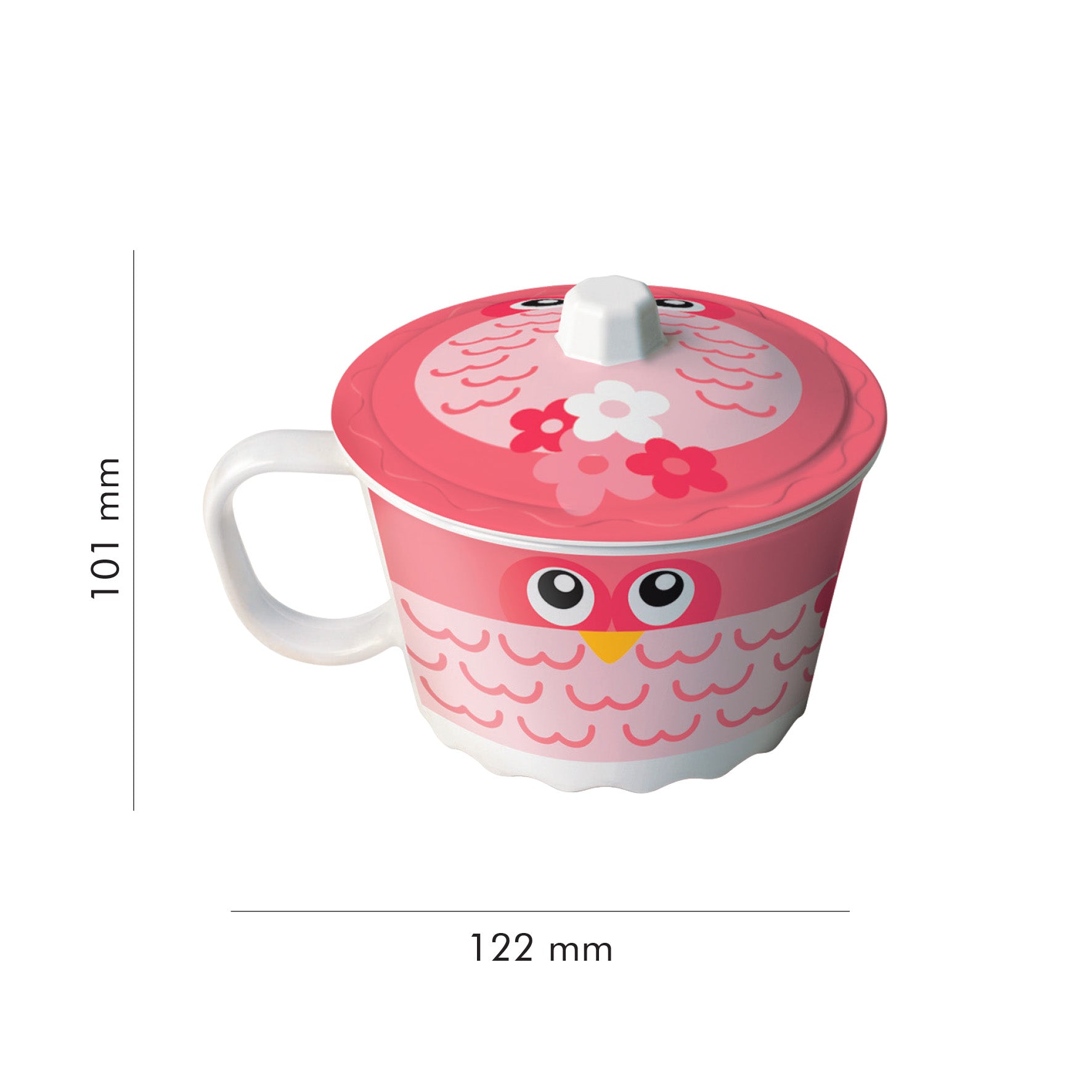 The Plate Story - Children Melamine Mug Bowl with Lid 5”- Owl (Set of 1)