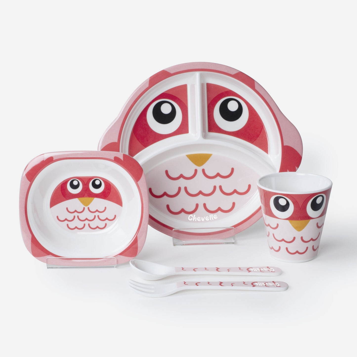 The Plate Story - 5 Pcs Personalised Children Dinner Gift Set - Owl
