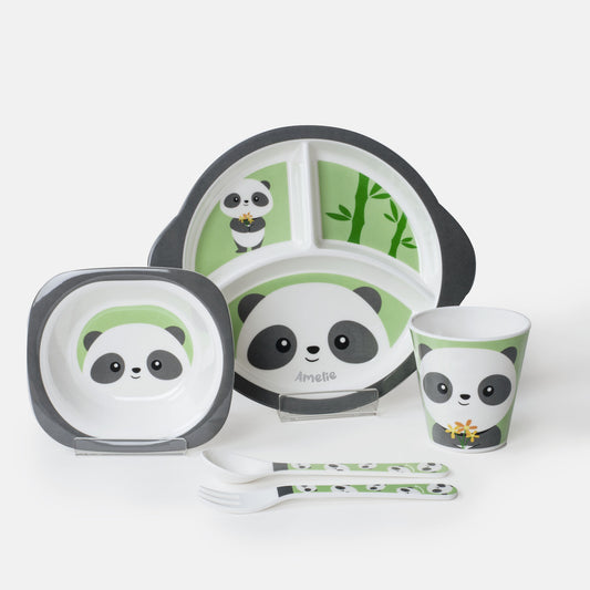 The Plate Story 0+- 5 Pcs Personalised Children Dinner Gift Set - Panda