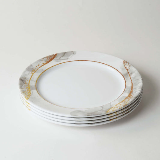 The Plate Story - Raya Round Dinner Plate - Rim Round Shine (Set of 4)