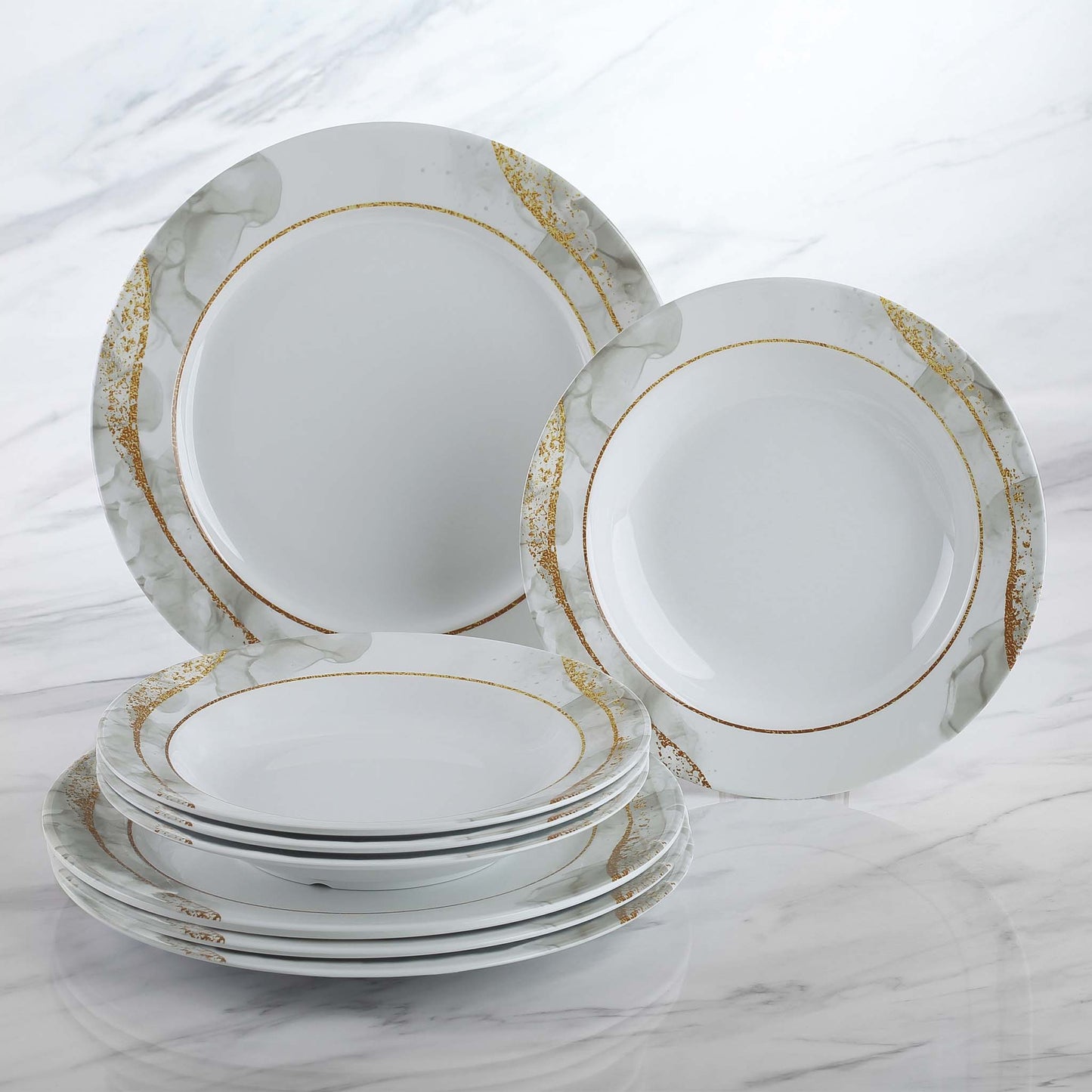 The Plate Story - Raya Collection Plate - Rim Round Shine (Set of 8)
