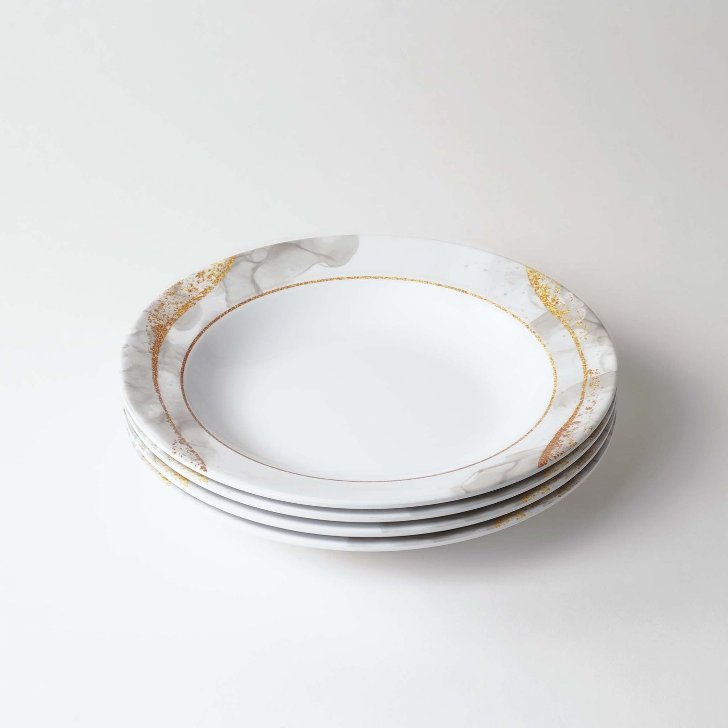 The Plate Story - Raya Round Soup Plate 9" - Rim Round Shine (Set of 4)